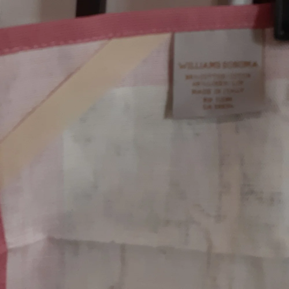 PAIR WILLIAMS SONOMA Happy Easter Pastel Pastoral Cotton Linen Blend Italy